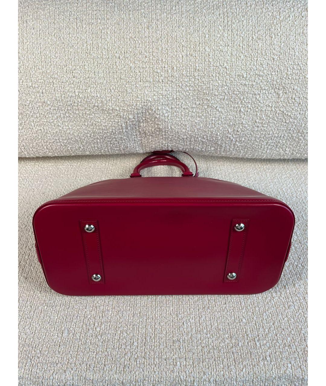 LOUIS VUITTON Бордовая кожаная сумка с короткими ручками, фото 5