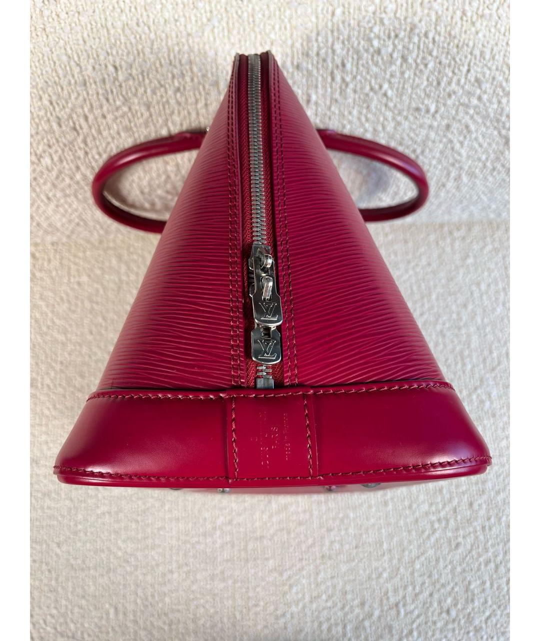 LOUIS VUITTON Бордовая кожаная сумка с короткими ручками, фото 7