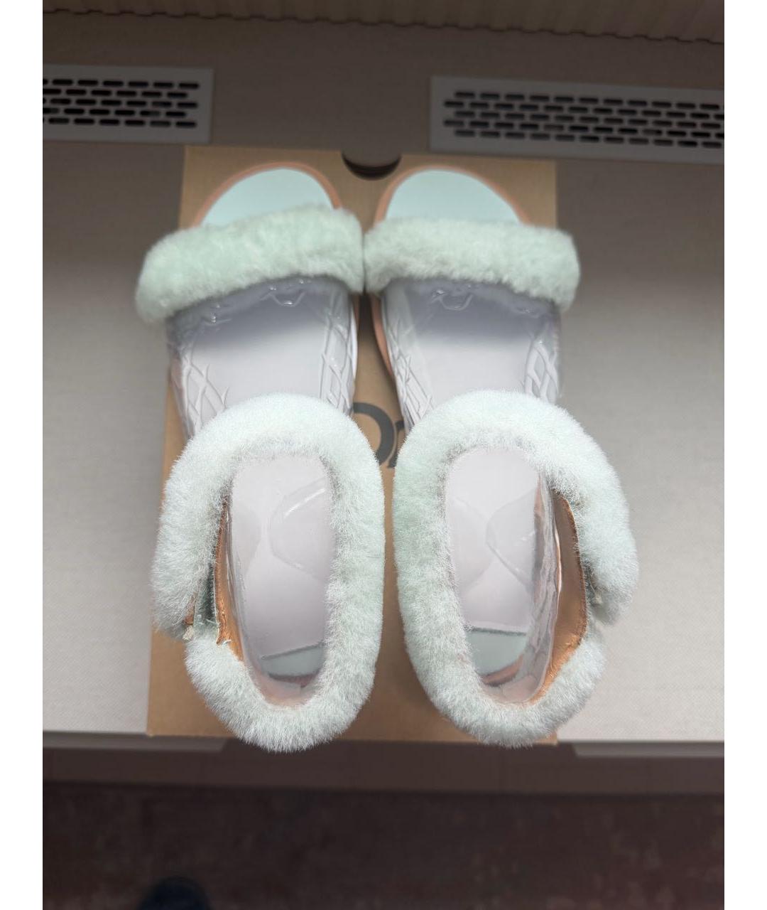 UGG AUSTRALIA Голубые кожаные босоножки, фото 3