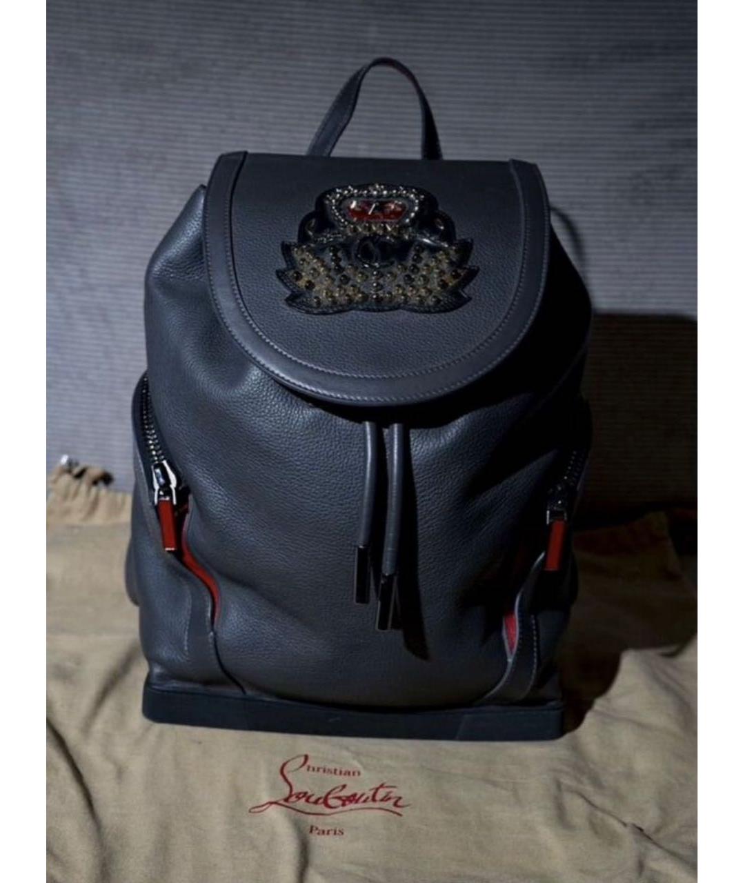 CHRISTIAN LOUBOUTIN Антрацитовый кожаный рюкзак, фото 8
