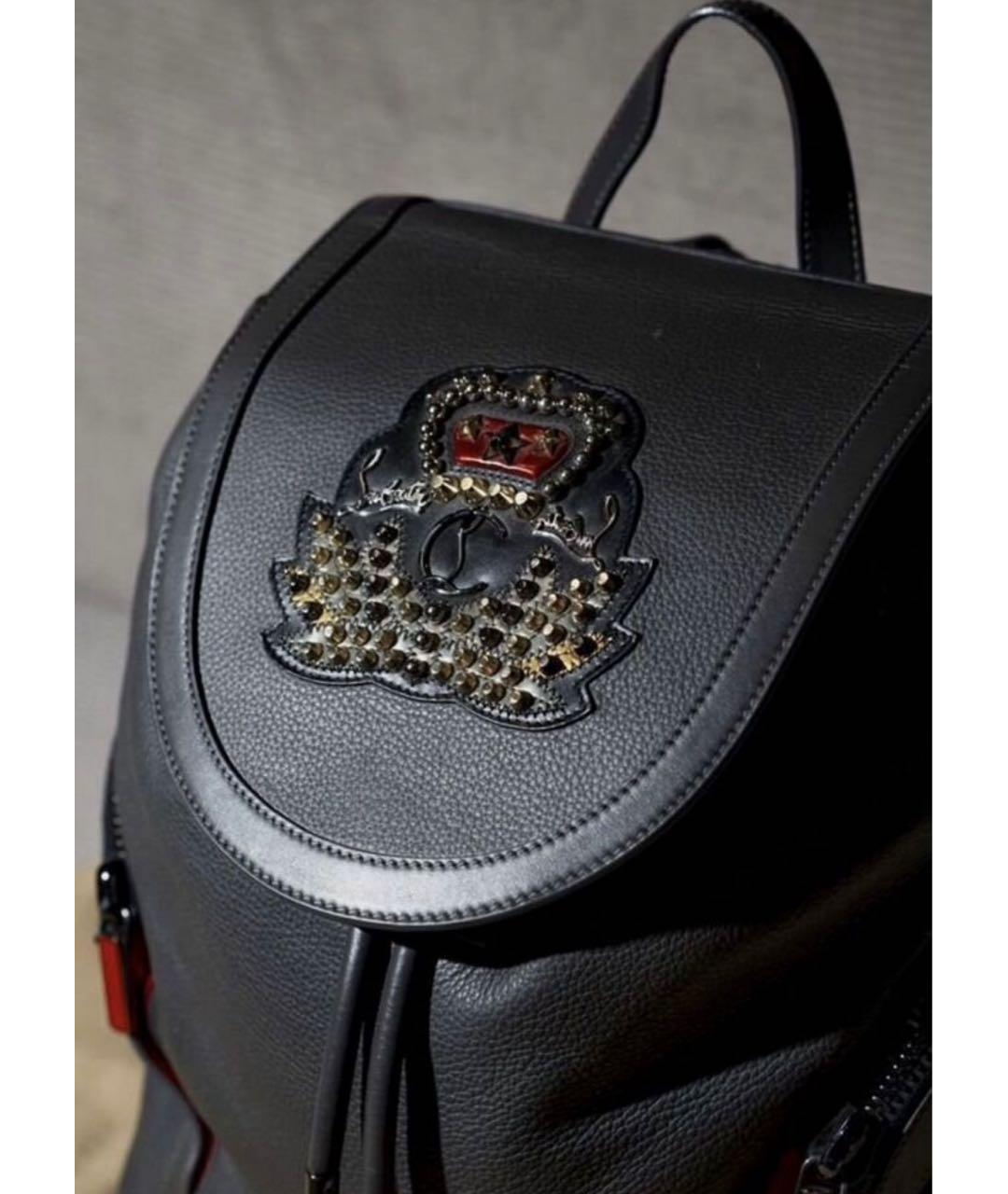 CHRISTIAN LOUBOUTIN Антрацитовый кожаный рюкзак, фото 2