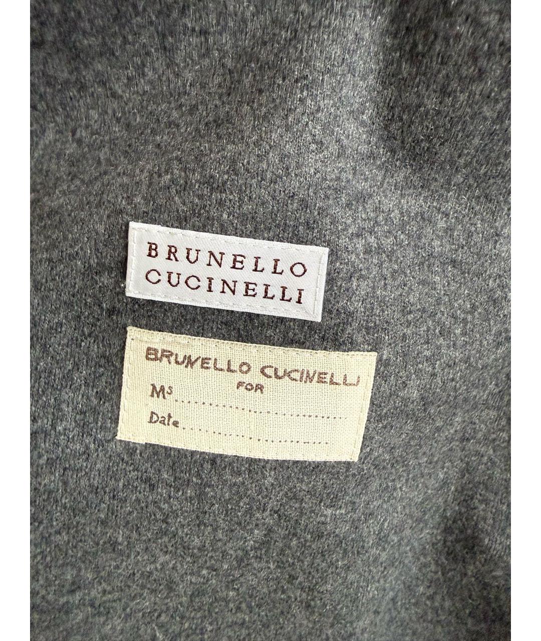 BRUNELLO CUCINELLI Антрацитовое шерстяное пальто, фото 7