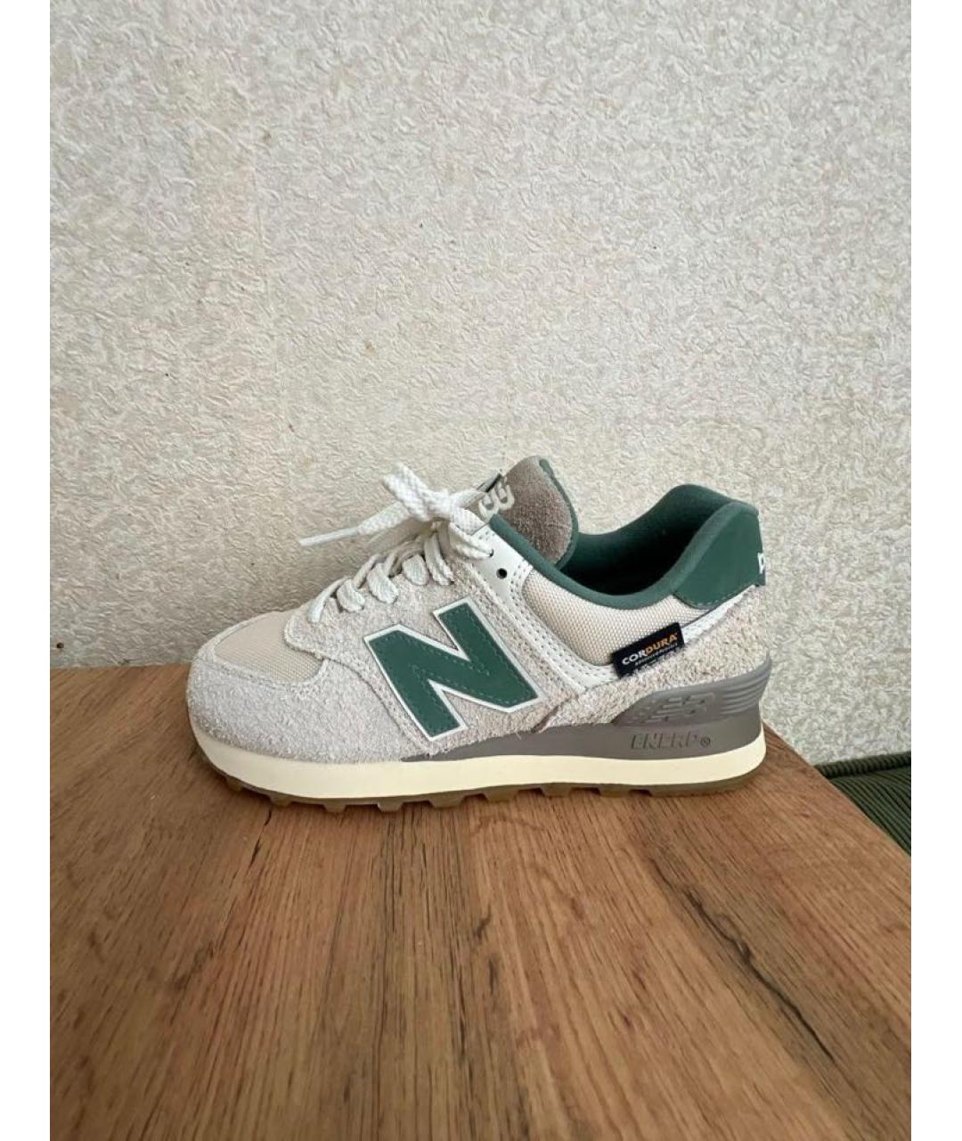 NEW BALANCE Бежевые замшевые кроссовки, фото 2