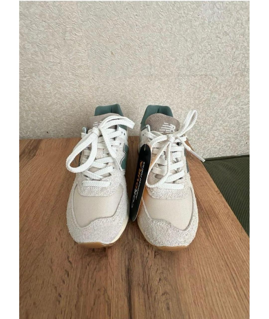 NEW BALANCE Бежевые замшевые кроссовки, фото 3