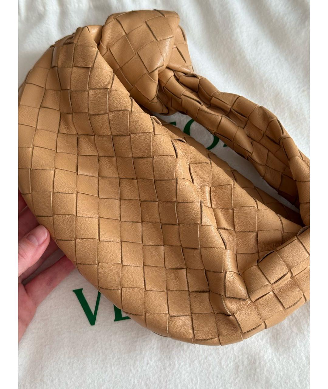 BOTTEGA VENETA Бежевая кожаная сумка с короткими ручками, фото 2