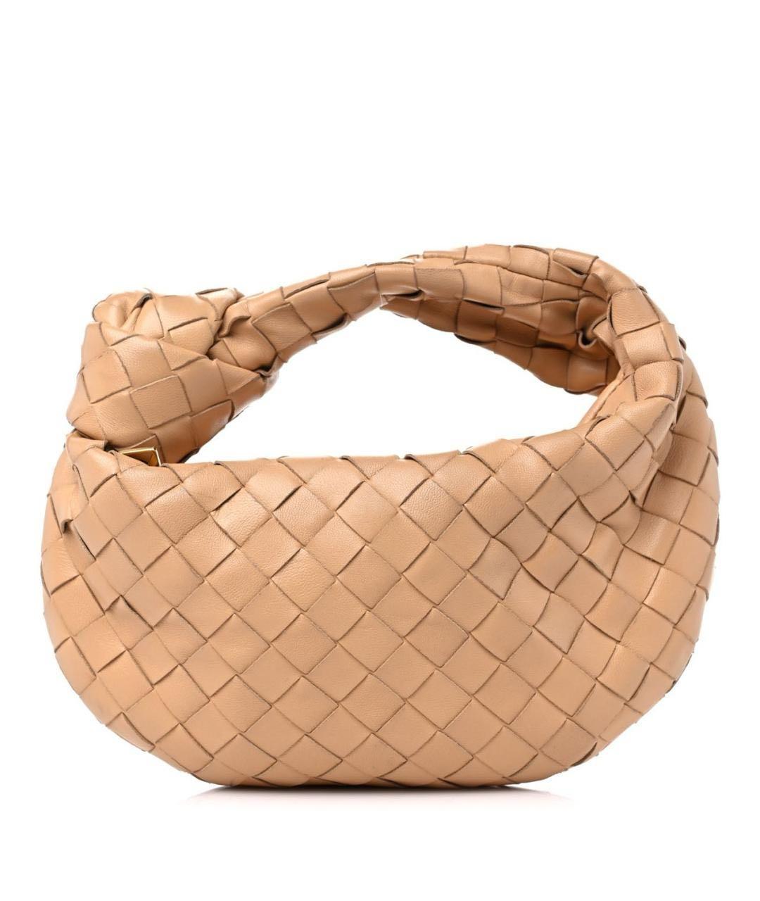 BOTTEGA VENETA Бежевая кожаная сумка с короткими ручками, фото 9