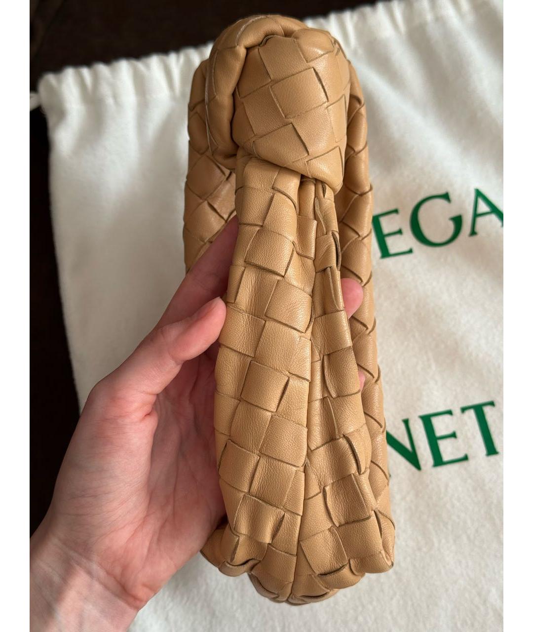 BOTTEGA VENETA Бежевая кожаная сумка с короткими ручками, фото 5