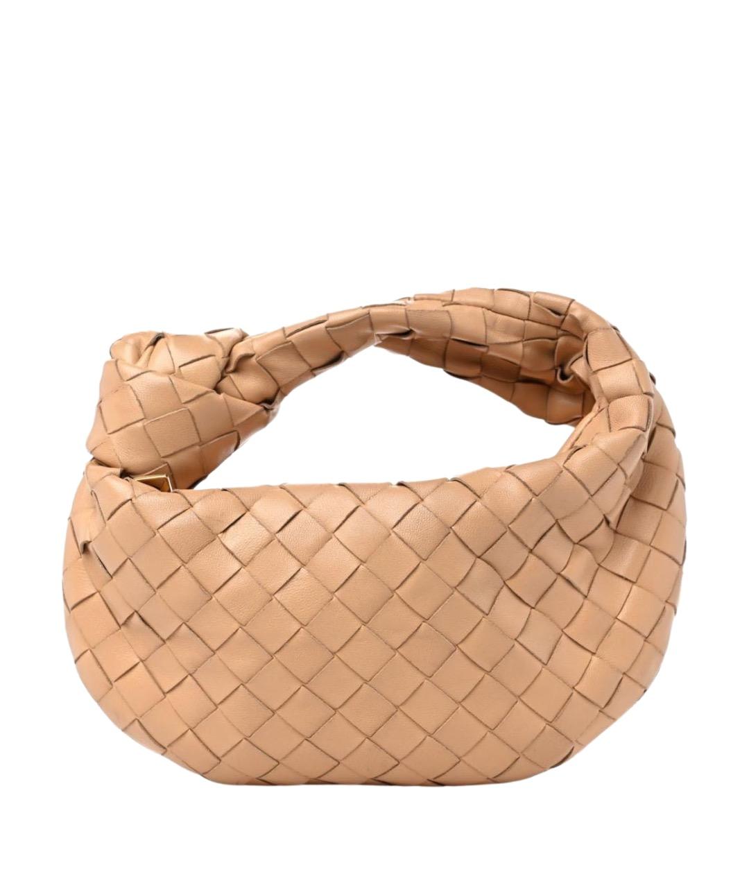 BOTTEGA VENETA Бежевая кожаная сумка с короткими ручками, фото 1