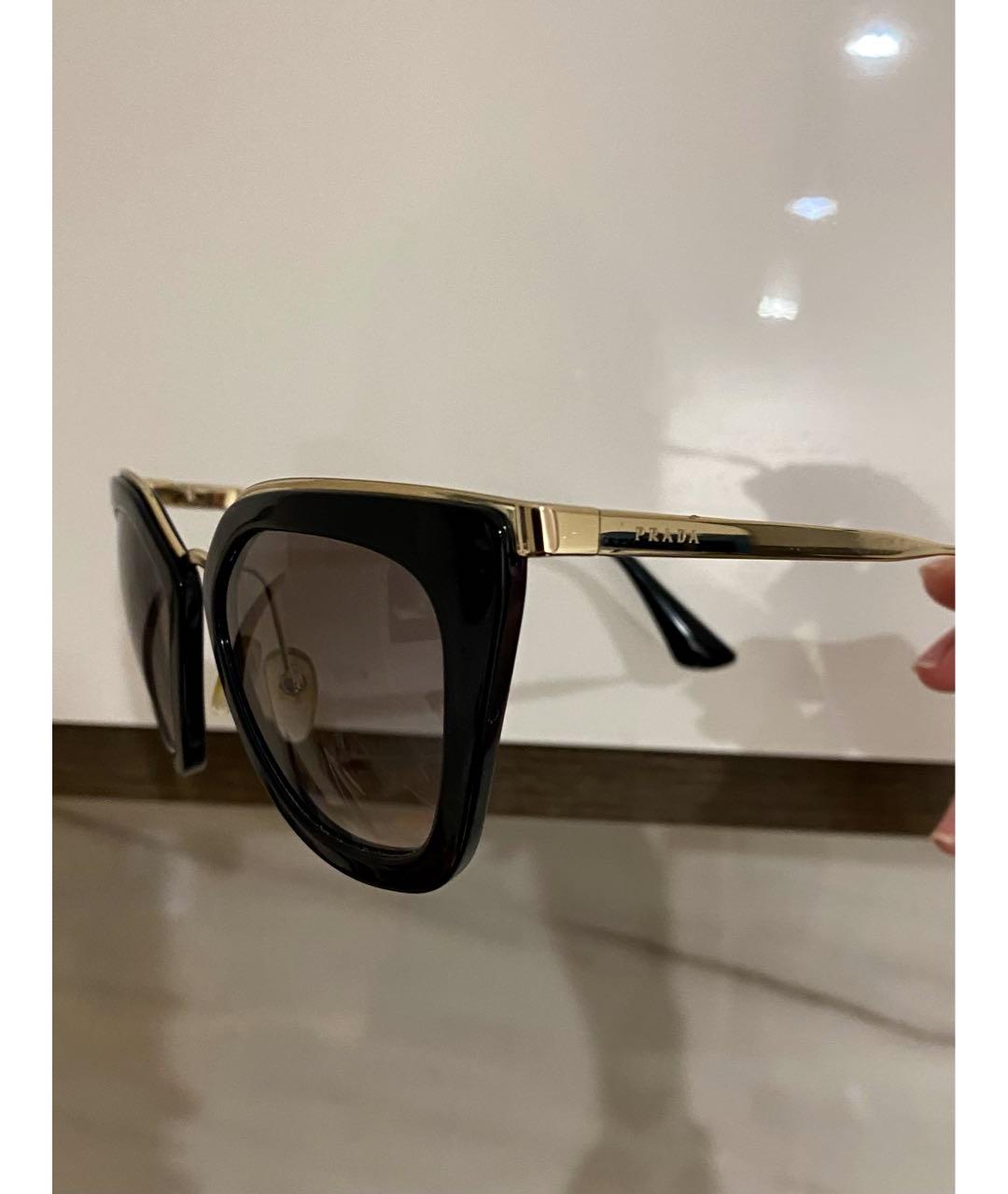 PRADA Черные пластиковые солнцезащитные очки, фото 3