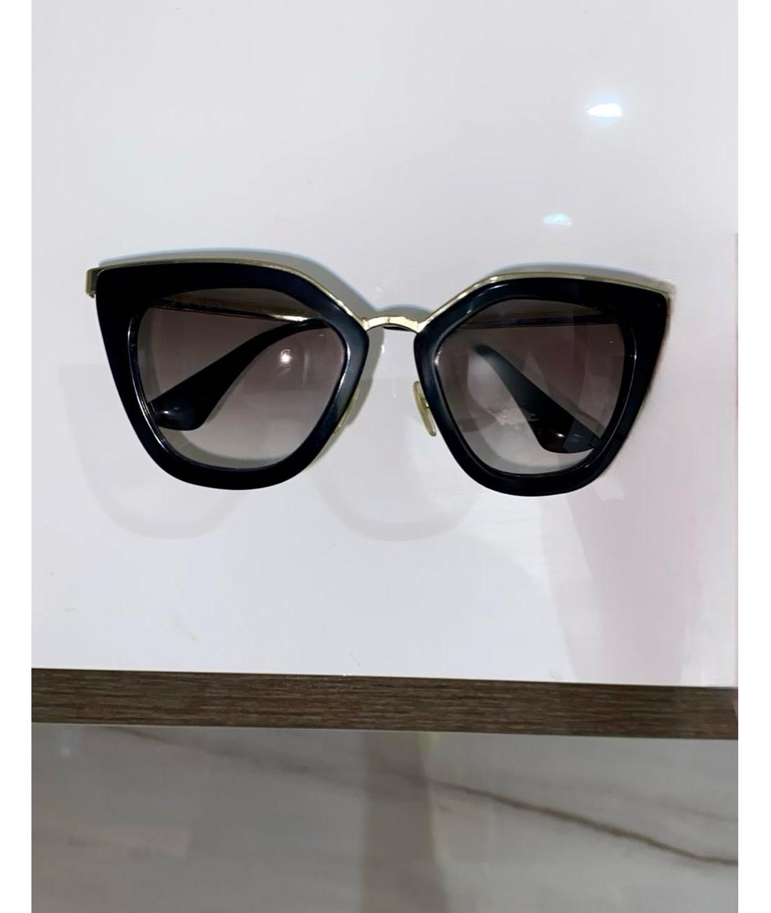 PRADA Черные пластиковые солнцезащитные очки, фото 7