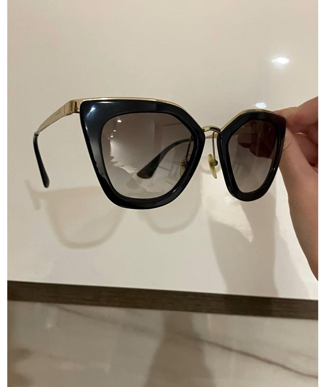 PRADA Черные пластиковые солнцезащитные очки, фото 5