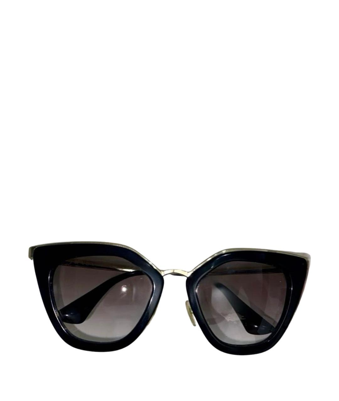 PRADA Черные пластиковые солнцезащитные очки, фото 1