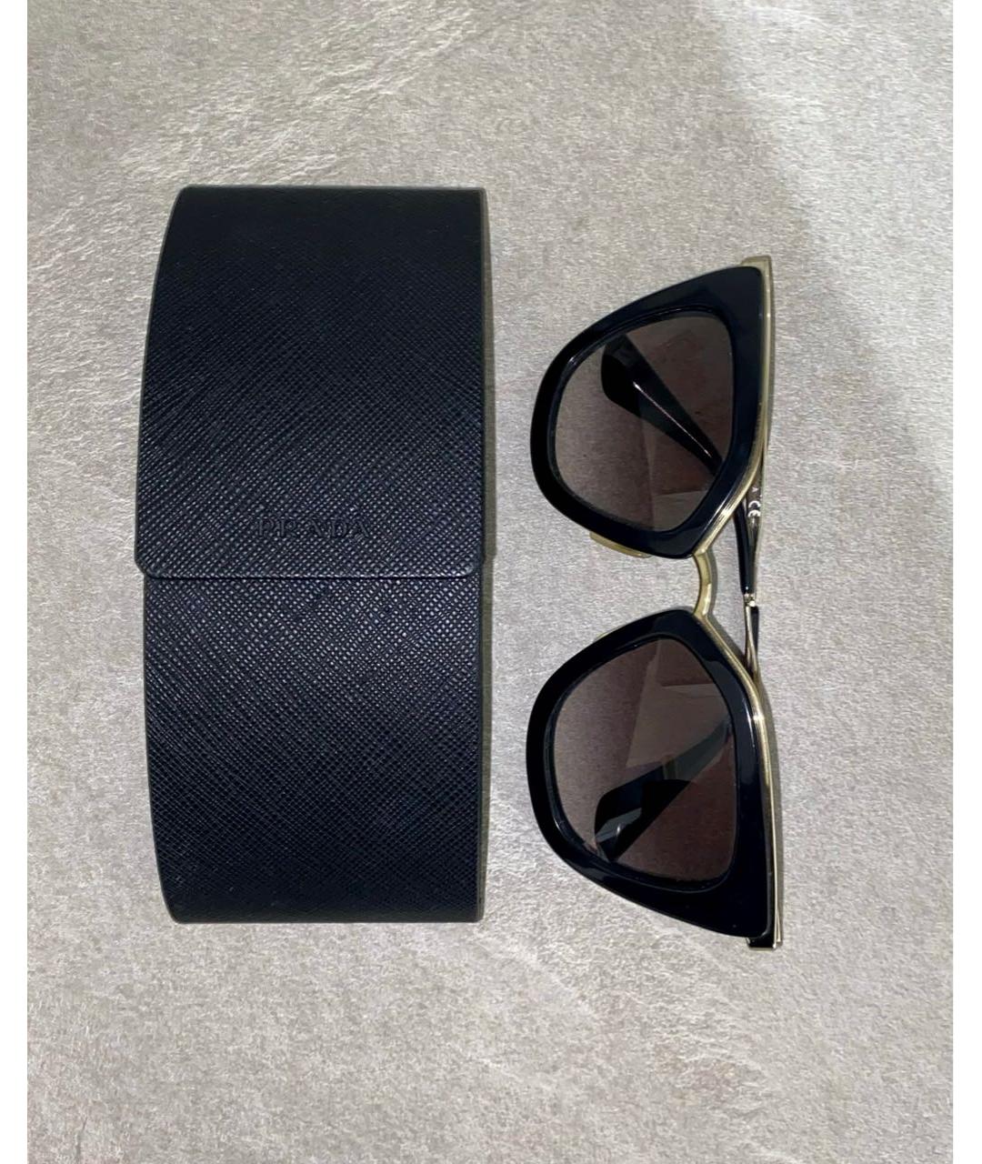 PRADA Черные пластиковые солнцезащитные очки, фото 4