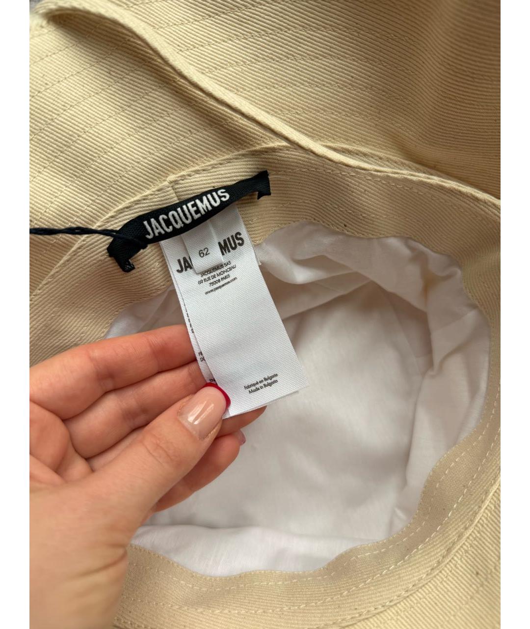 JACQUEMUS Бежевая хлопковая панама, фото 4