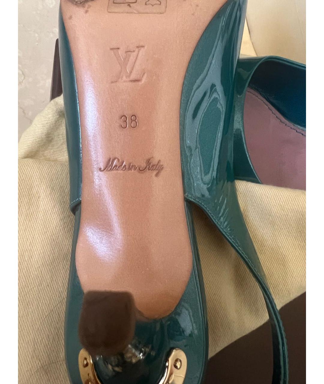 LOUIS VUITTON Бирюзовые туфли из лакированной кожи, фото 4