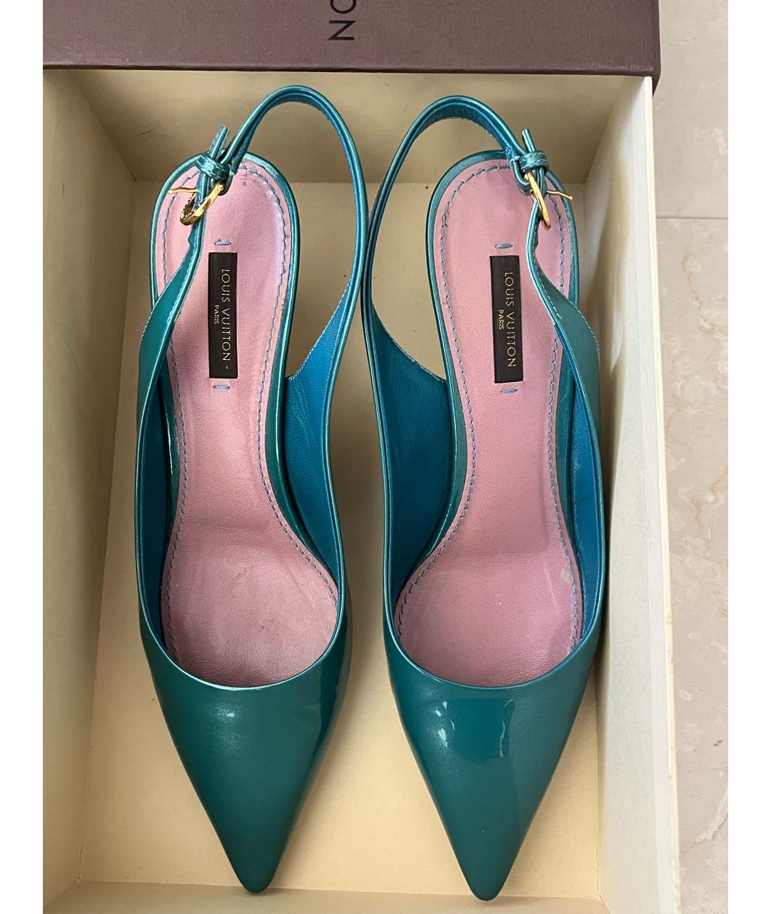 LOUIS VUITTON Бирюзовые туфли из лакированной кожи, фото 3