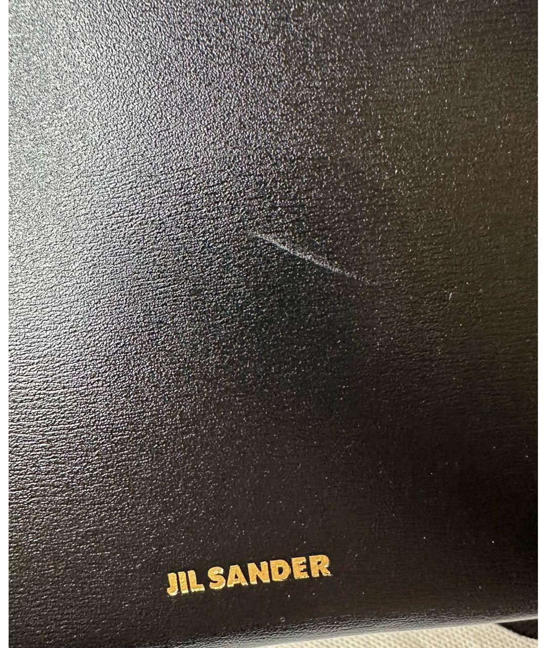 JIL SANDER Черная кожаная сумка через плечо, фото 3