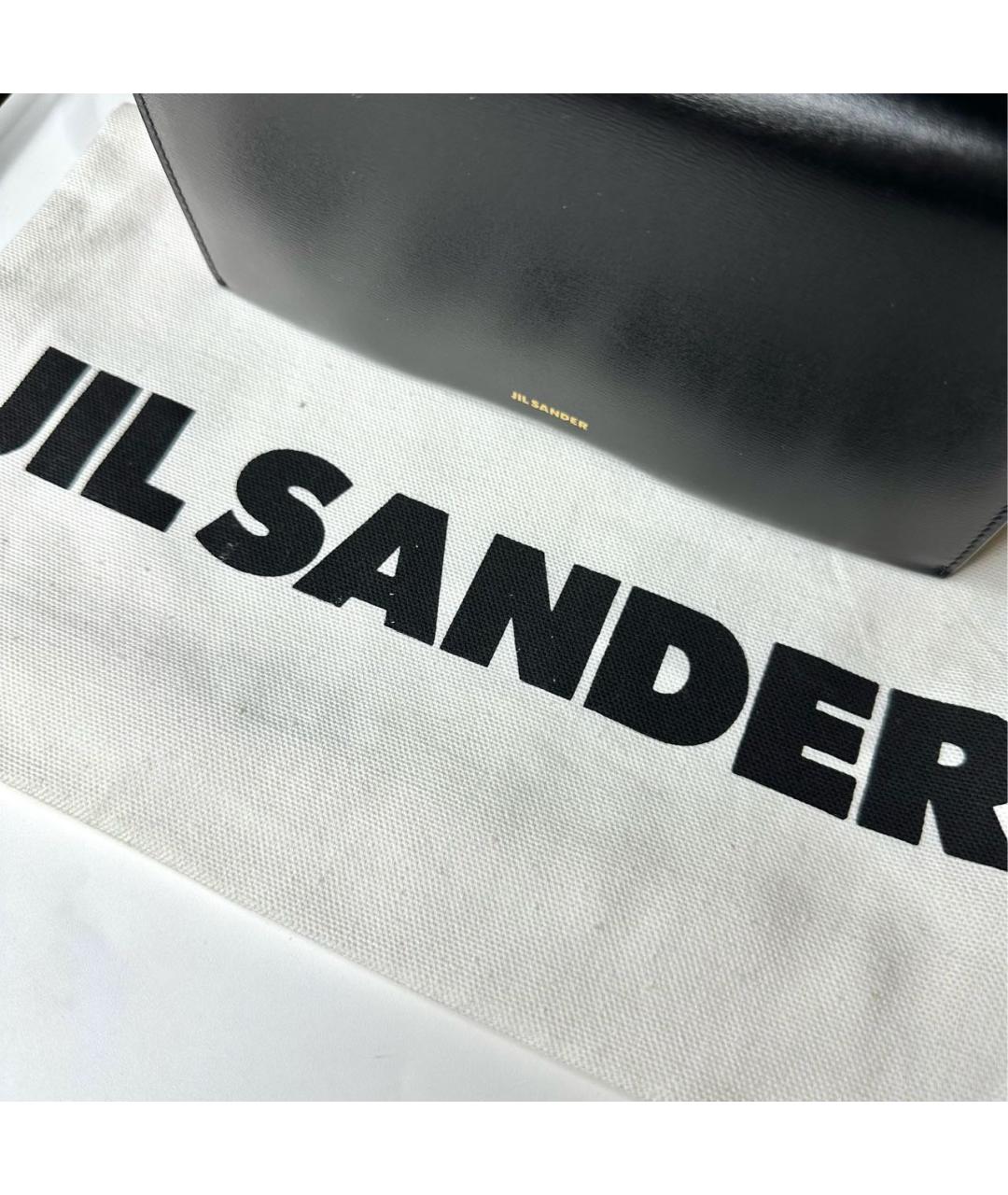JIL SANDER Черная кожаная сумка через плечо, фото 4