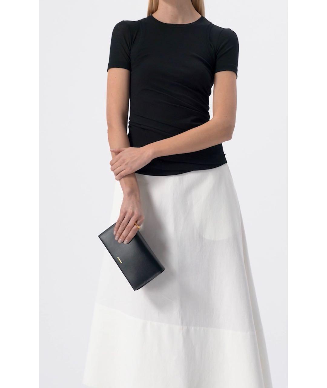 JIL SANDER Черная кожаная сумка через плечо, фото 6
