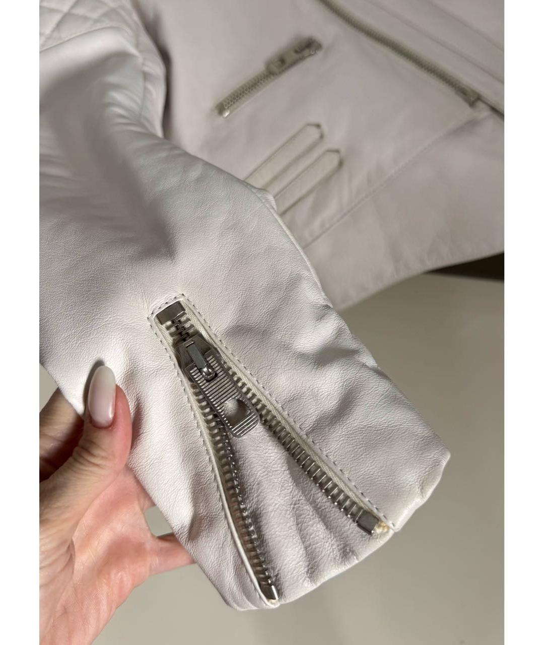 BALENCIAGA Белая кожаная куртка, фото 4