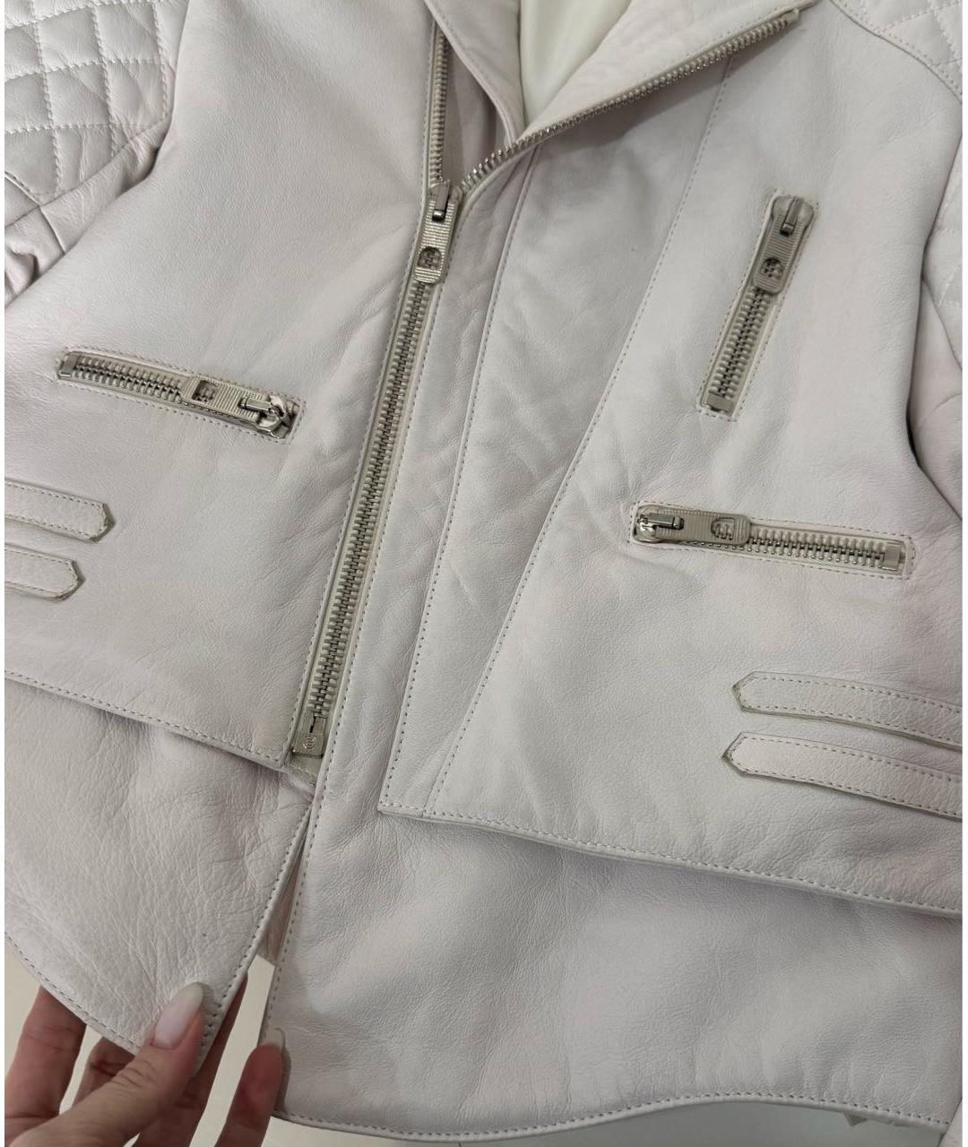 BALENCIAGA Белая кожаная куртка, фото 5
