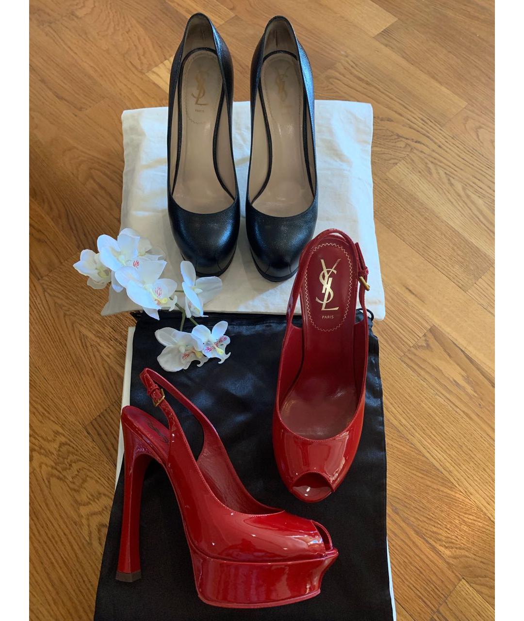 SAINT LAURENT Черные кожаные туфли, фото 6