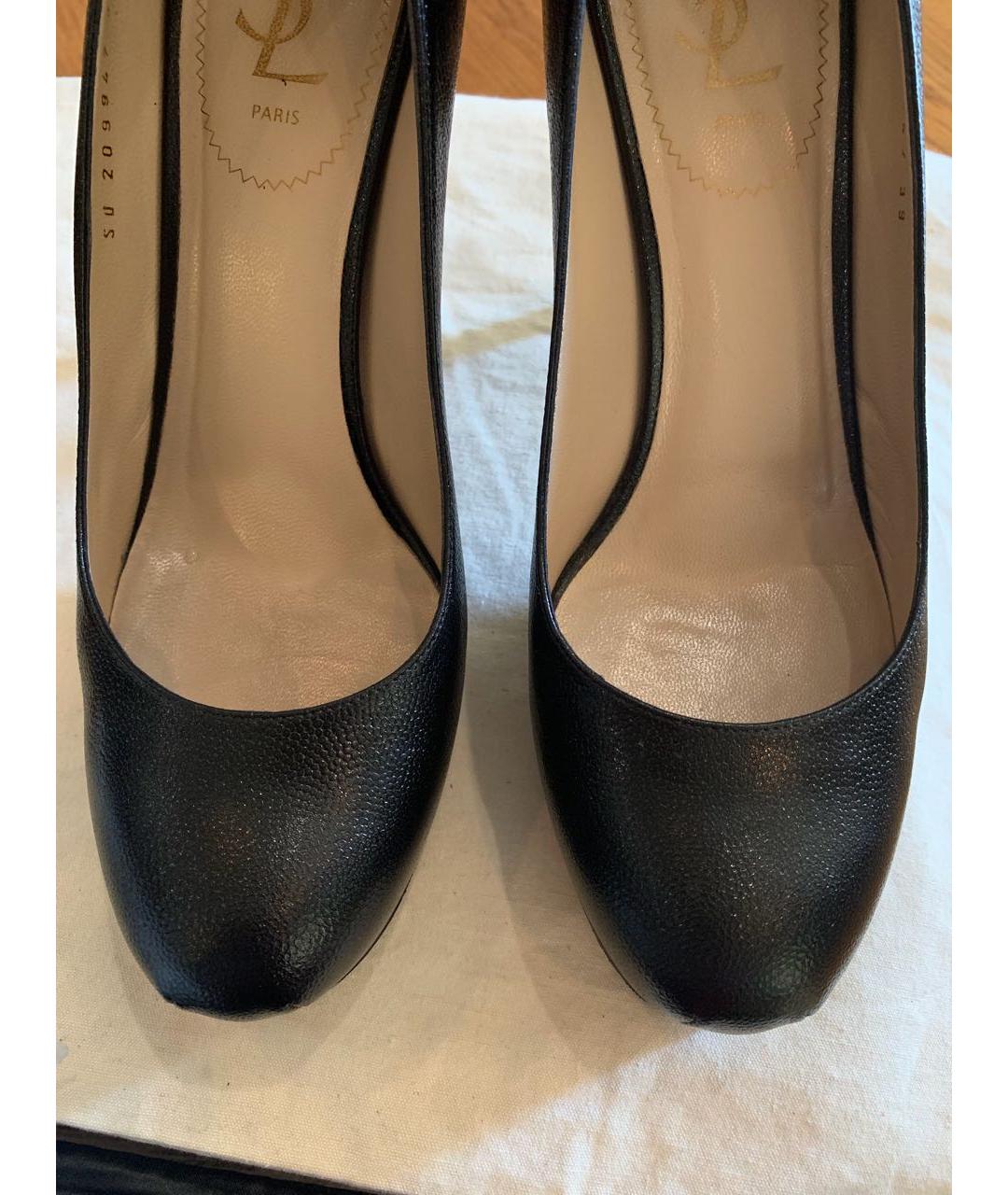SAINT LAURENT Черные кожаные туфли, фото 3