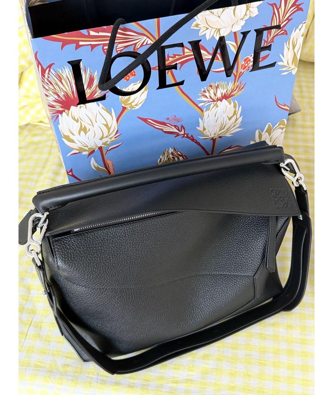 LOEWE Черная кожаная сумка через плечо, фото 2