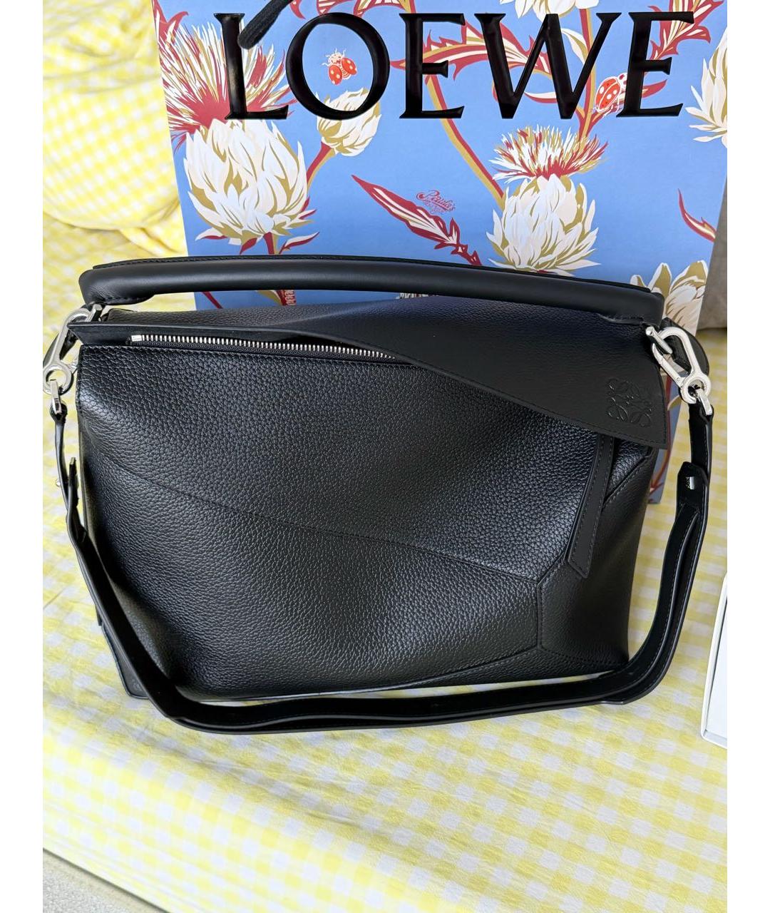 LOEWE Черная кожаная сумка через плечо, фото 5