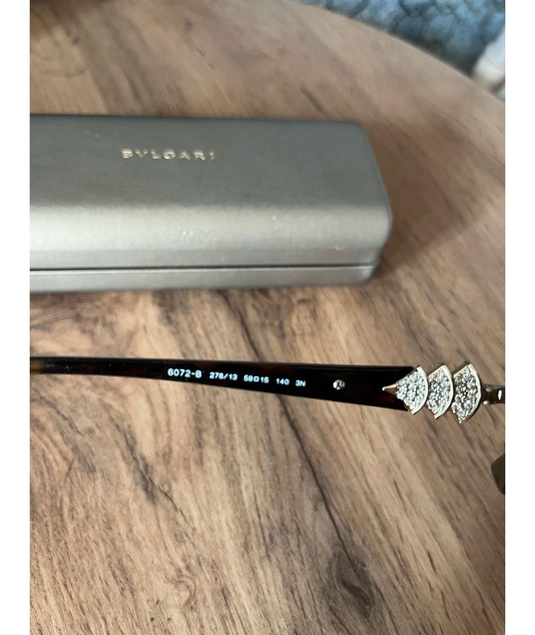 BVLGARI Коричневые пластиковые солнцезащитные очки, фото 7