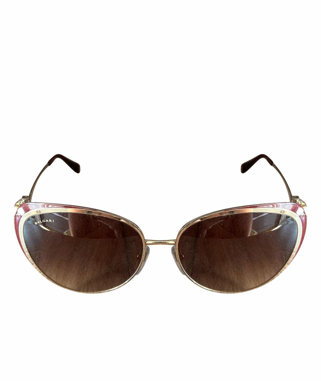 BVLGARI Золотые металлические солнцезащитные очки, фото 1
