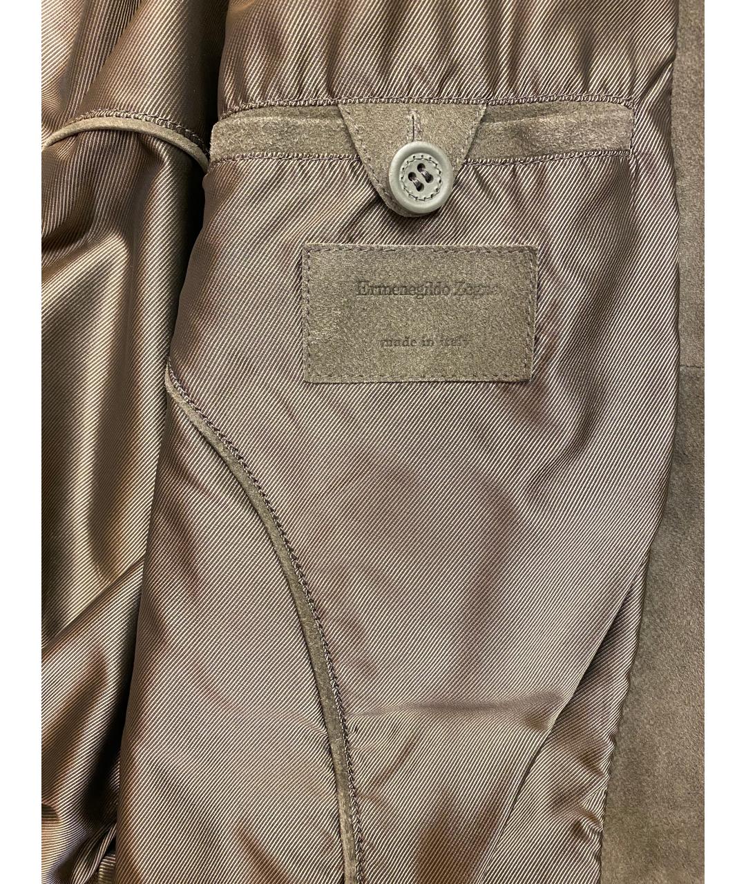 ERMENEGILDO ZEGNA XXX Хаки замшевая куртка, фото 3