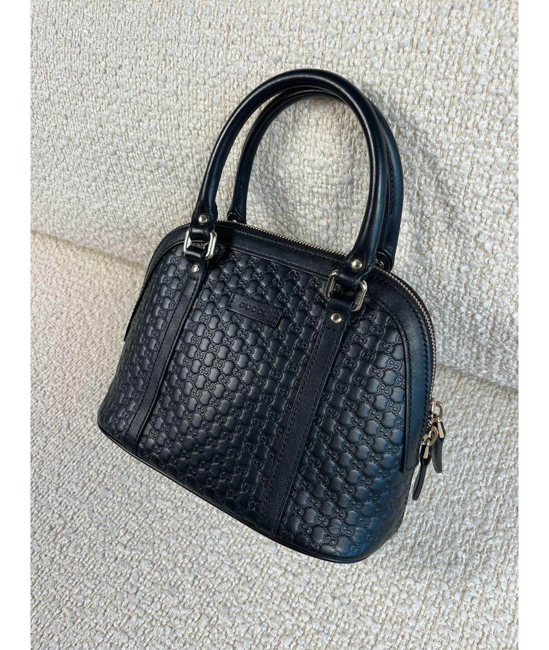 GUCCI Черная кожаная сумка с короткими ручками, фото 5