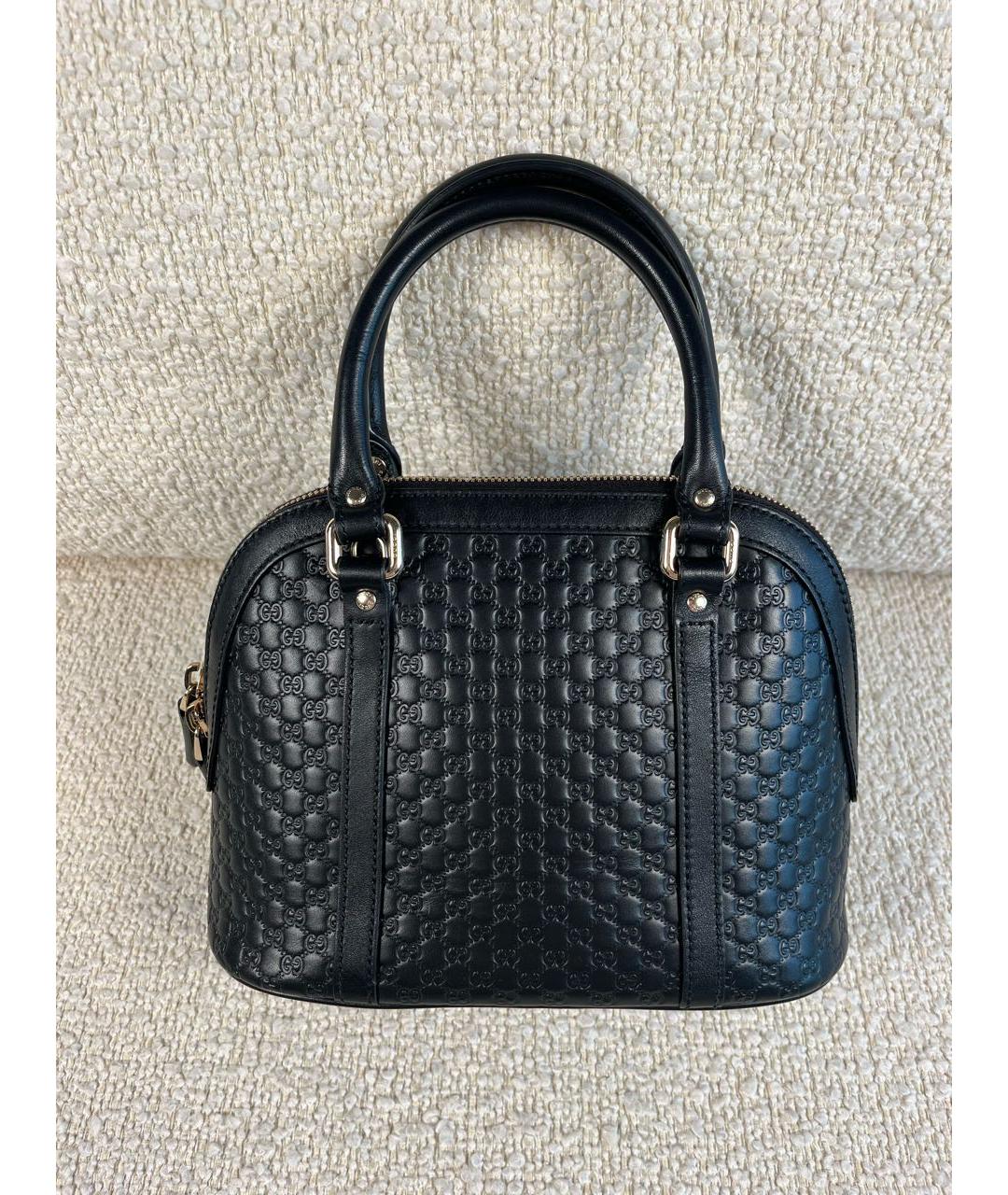 GUCCI Черная кожаная сумка с короткими ручками, фото 3