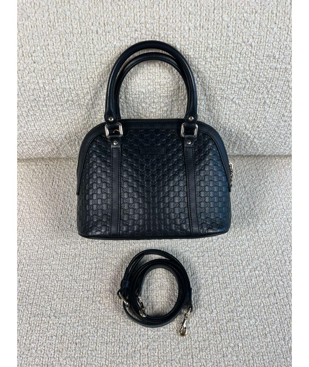 GUCCI Черная кожаная сумка с короткими ручками, фото 7