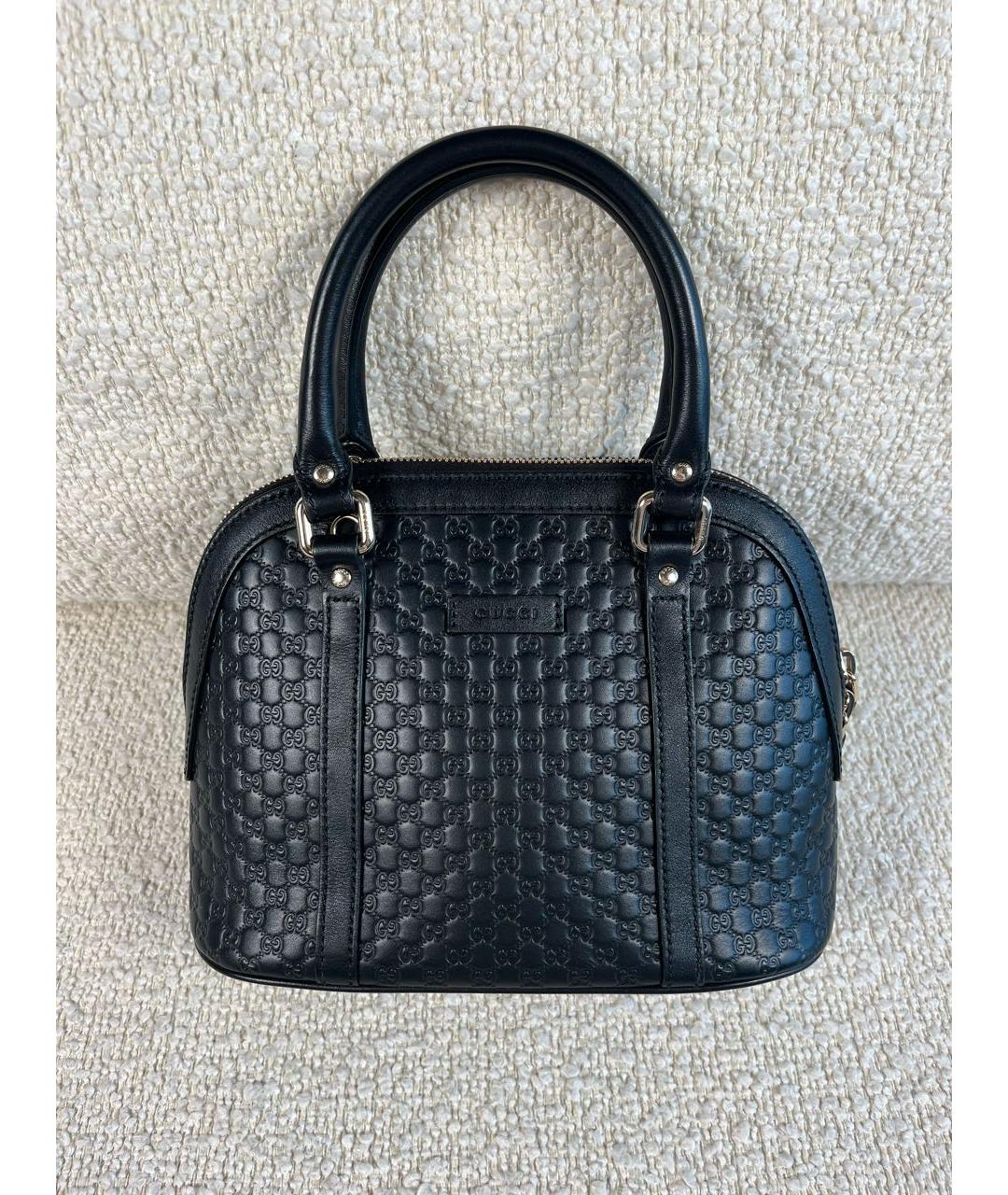 GUCCI Черная кожаная сумка с короткими ручками, фото 9
