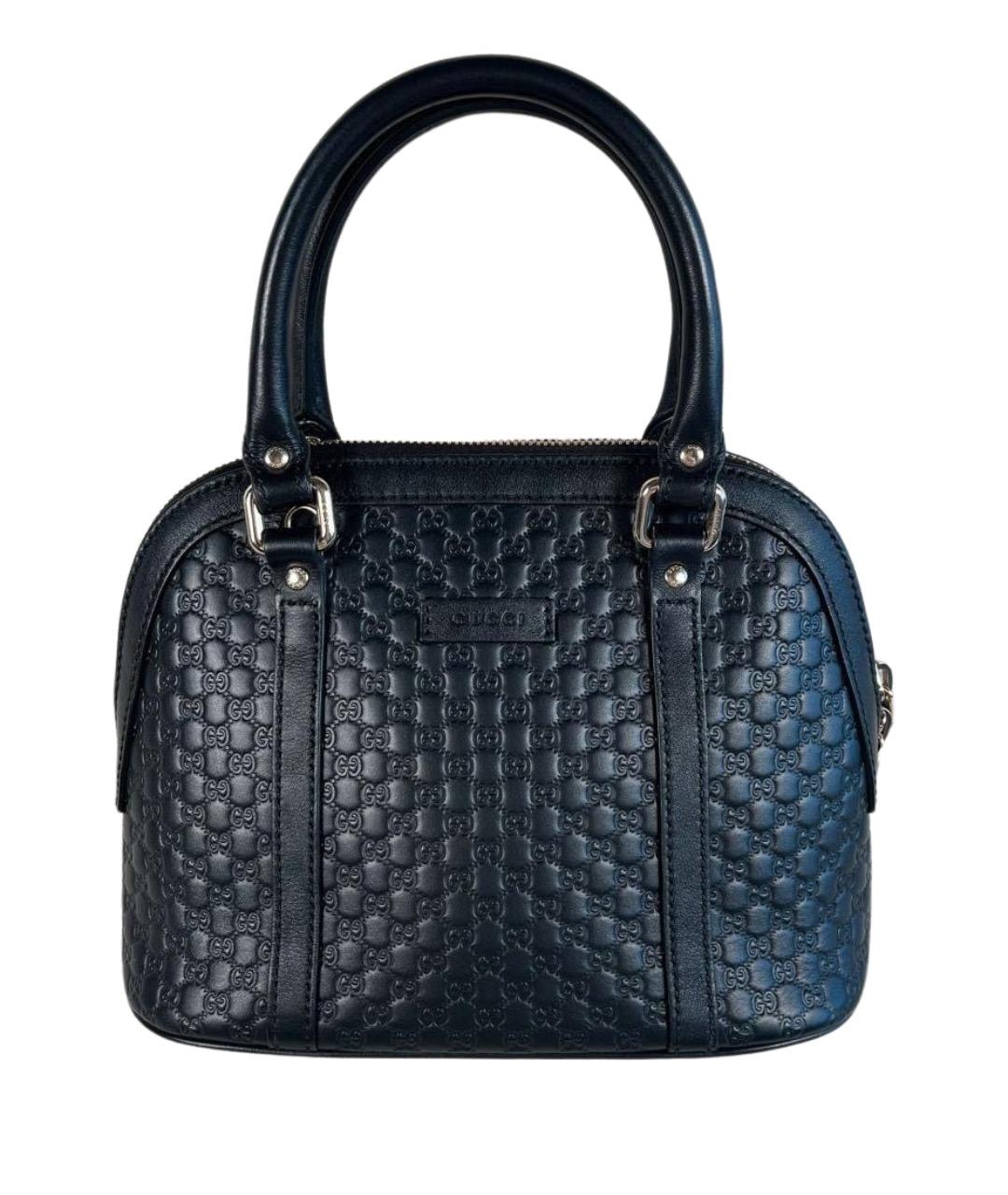 GUCCI Черная кожаная сумка с короткими ручками, фото 1