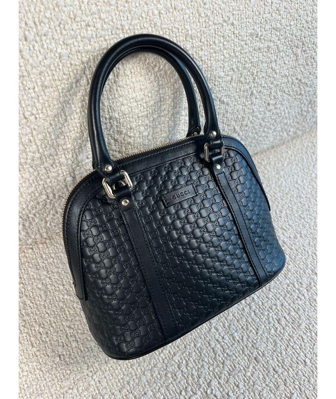 GUCCI Черная кожаная сумка с короткими ручками, фото 2
