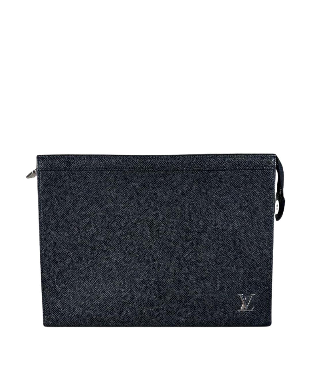 LOUIS VUITTON Черная кожаная папка для документов, фото 1