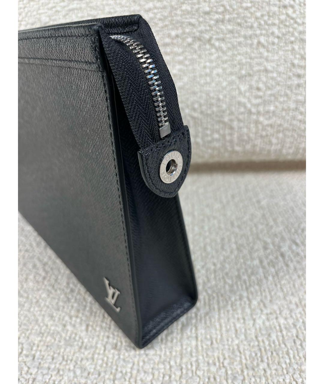 LOUIS VUITTON Черная кожаная папка для документов, фото 4