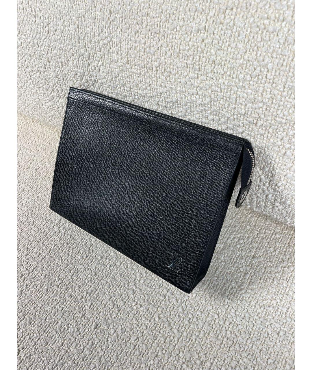 LOUIS VUITTON Черная кожаная папка для документов, фото 5