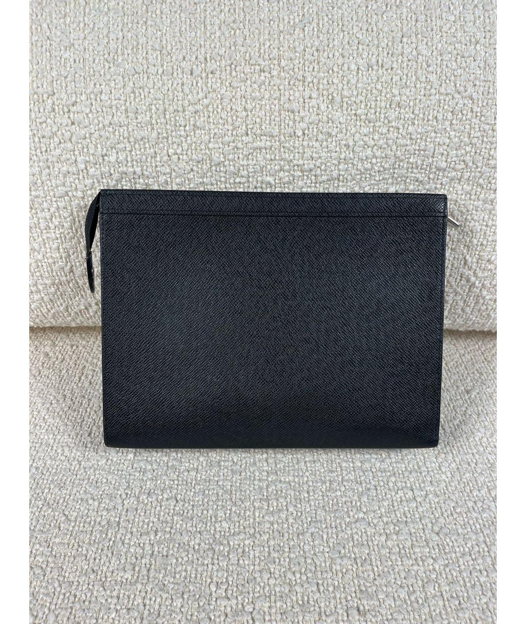 LOUIS VUITTON Черная кожаная папка для документов, фото 3