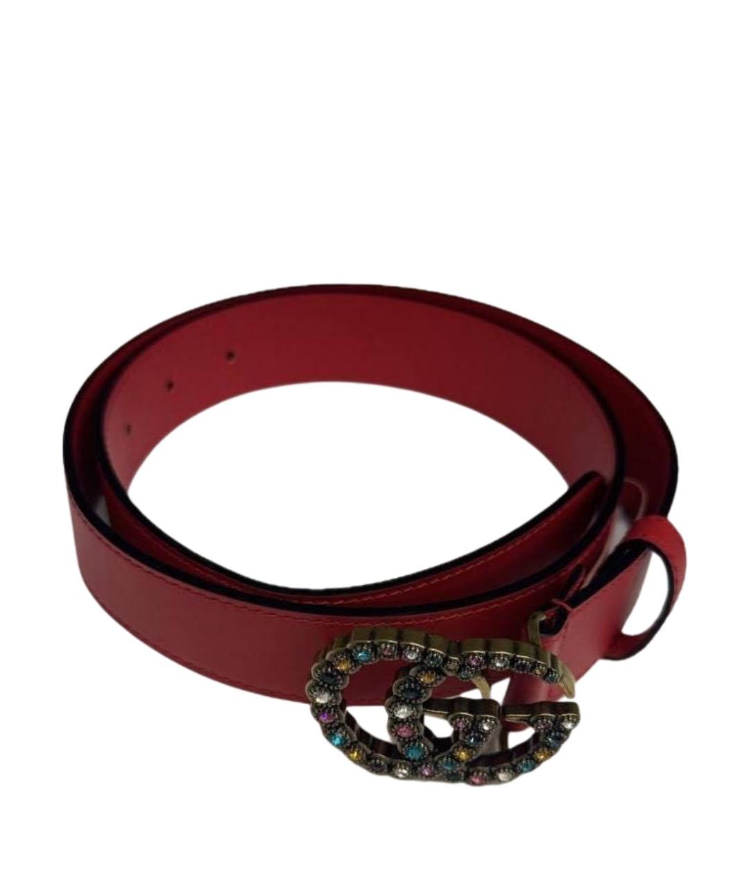 GUCCI Красный кожаный ремень, фото 1