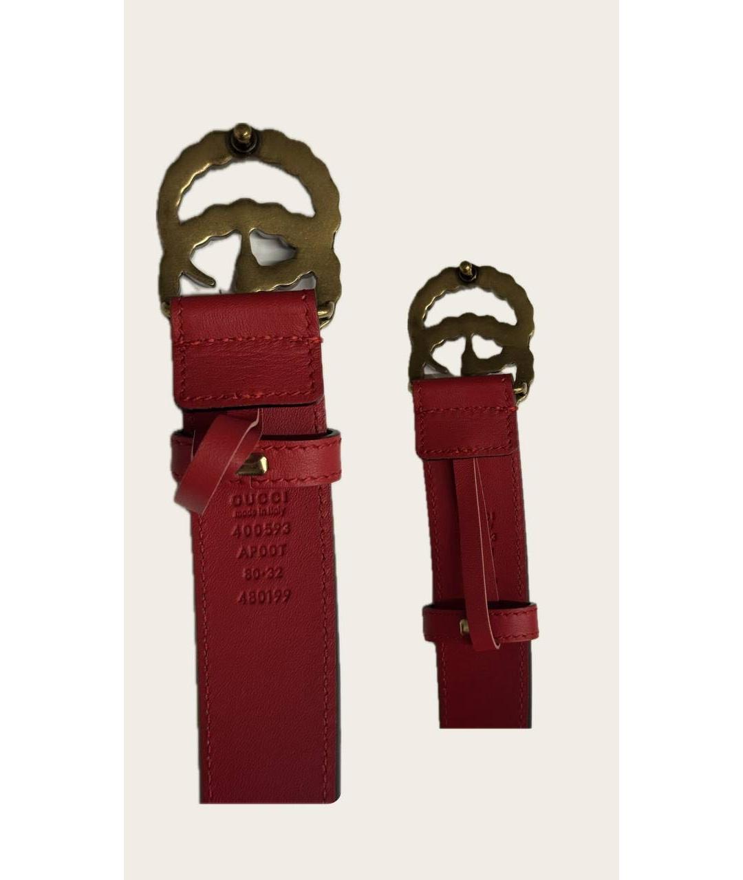 GUCCI Красный кожаный ремень, фото 3