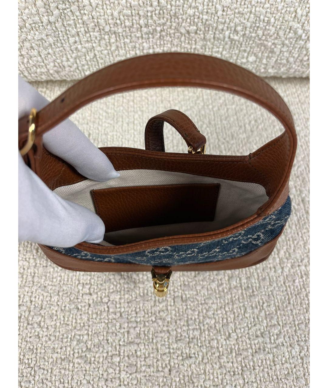 GUCCI Коричневая кожаная сумка с короткими ручками, фото 4