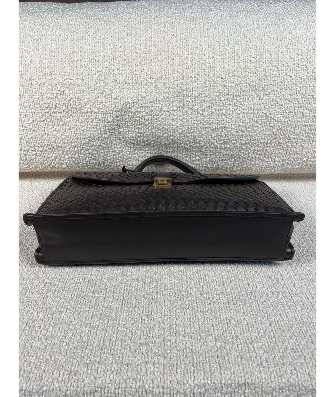 BOTTEGA VENETA Коричневый кожаный портфель, фото 6