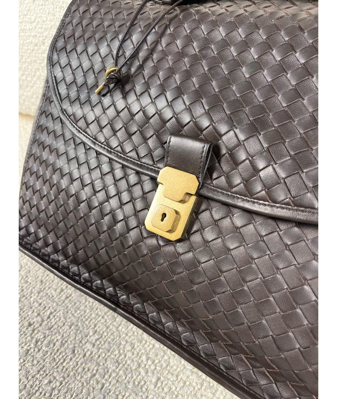 BOTTEGA VENETA Коричневый кожаный портфель, фото 8