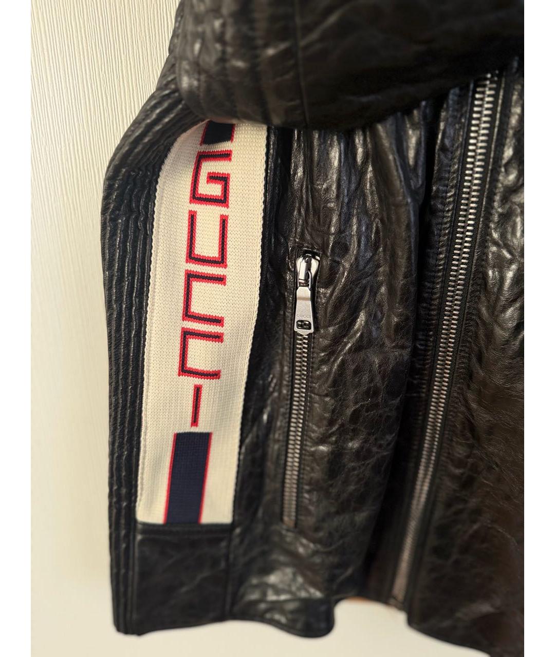 GUCCI Черная кожаная куртка, фото 5