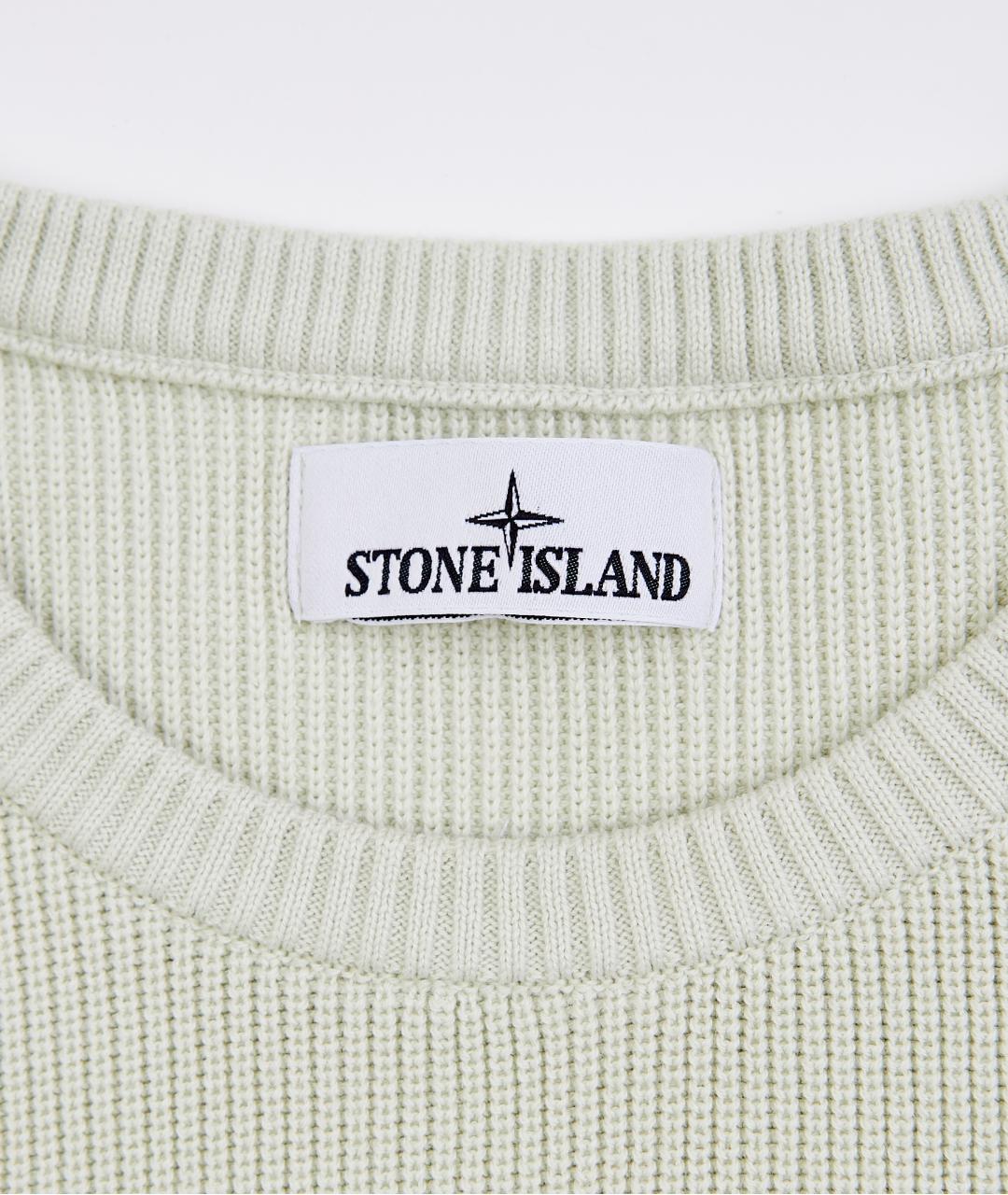 STONE ISLAND Зеленый хлопковый джемпер / свитер, фото 4