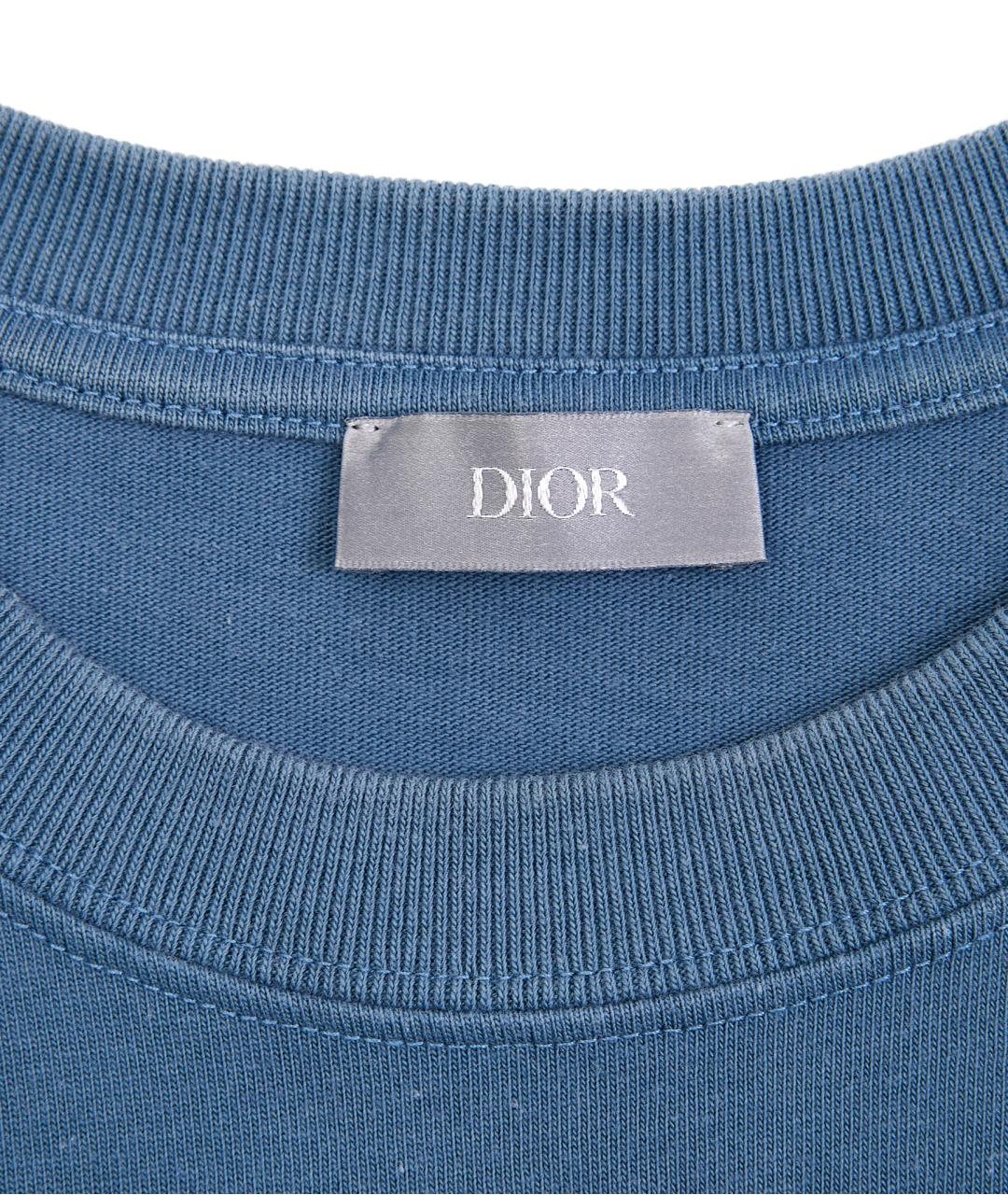CHRISTIAN DIOR Синяя хлопковая футболка, фото 4